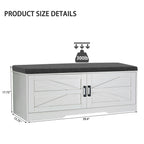 2-Tier Storage Bench with Padded Seat Cushion