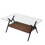 Rectangle Coffee Table with Tempered Glass Top