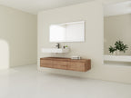 60 Inch Wall-Mounted Bathroom Vanity with Resin Sink