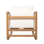 Acacia Wood Outdoor Set: 2 Club Chairs + Rustic Slat Side Table