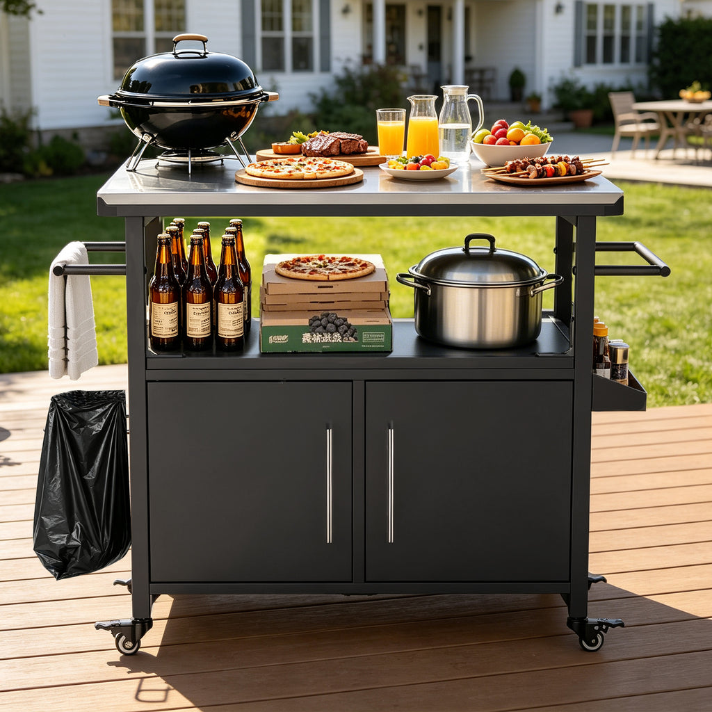 Outdoor Grill Cart with Storage