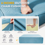 6" Thicker Outdoor Chair Cushion Set