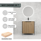 30" Freestanding Bathroom Vanity with Resin Sink & 2 Soft-Close Cabinet Doors