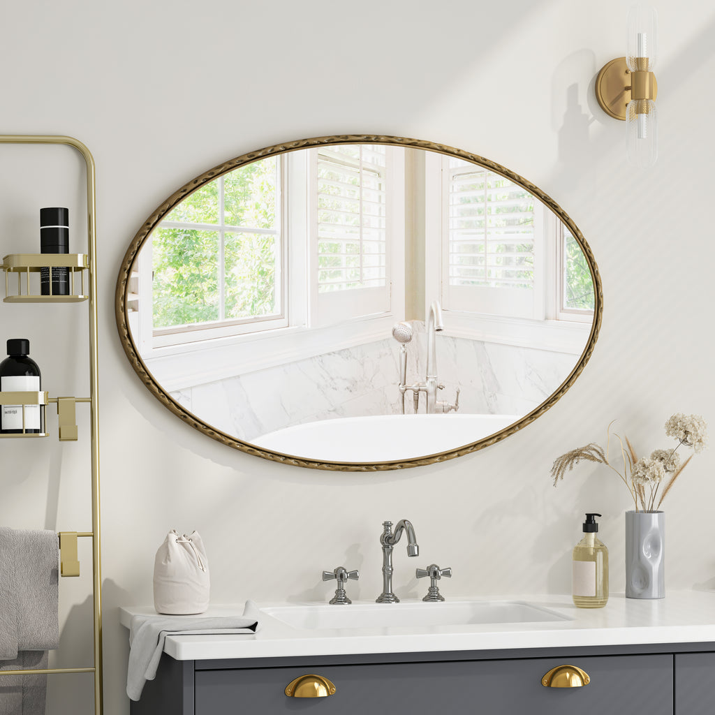 Iron Art Oval Retro Mirror