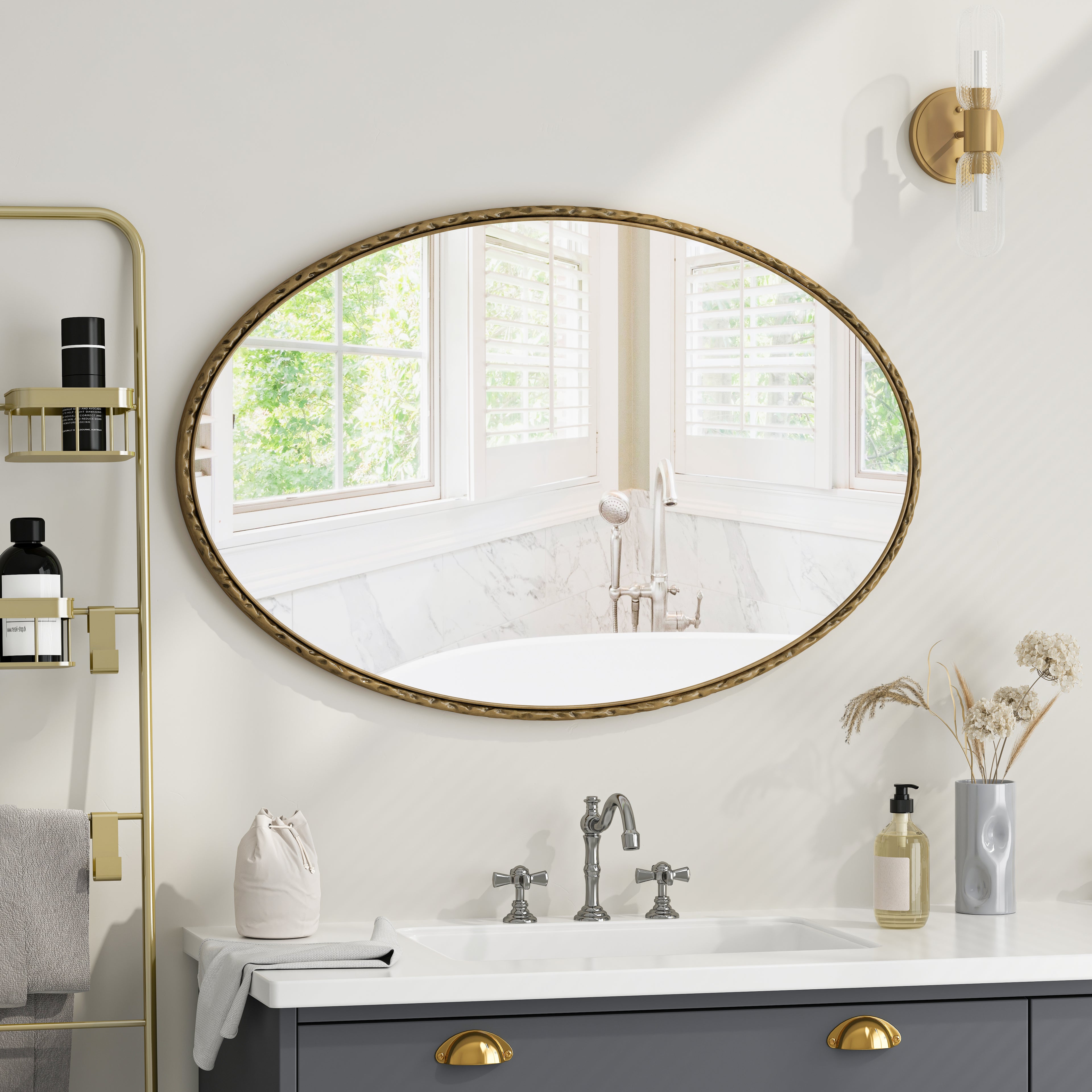 Iron Art Oval Retro Mirror