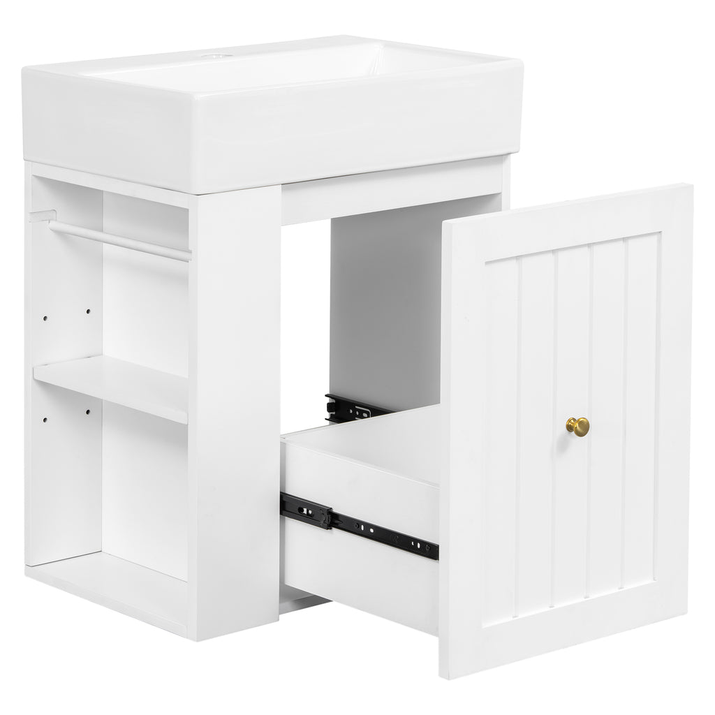 20-Inch Bathroom Vanity with Ceramic Sink