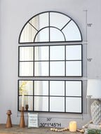 30" x 45" Large Arched Wall Mirror with Three Separate Sections