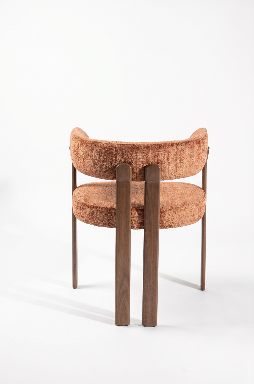 2-Piece Modern Bouclé Dining Chair Set, Curved Barrel Back Accent Side Chairs with Heavy-Duty Wood-Grain Metal Legs