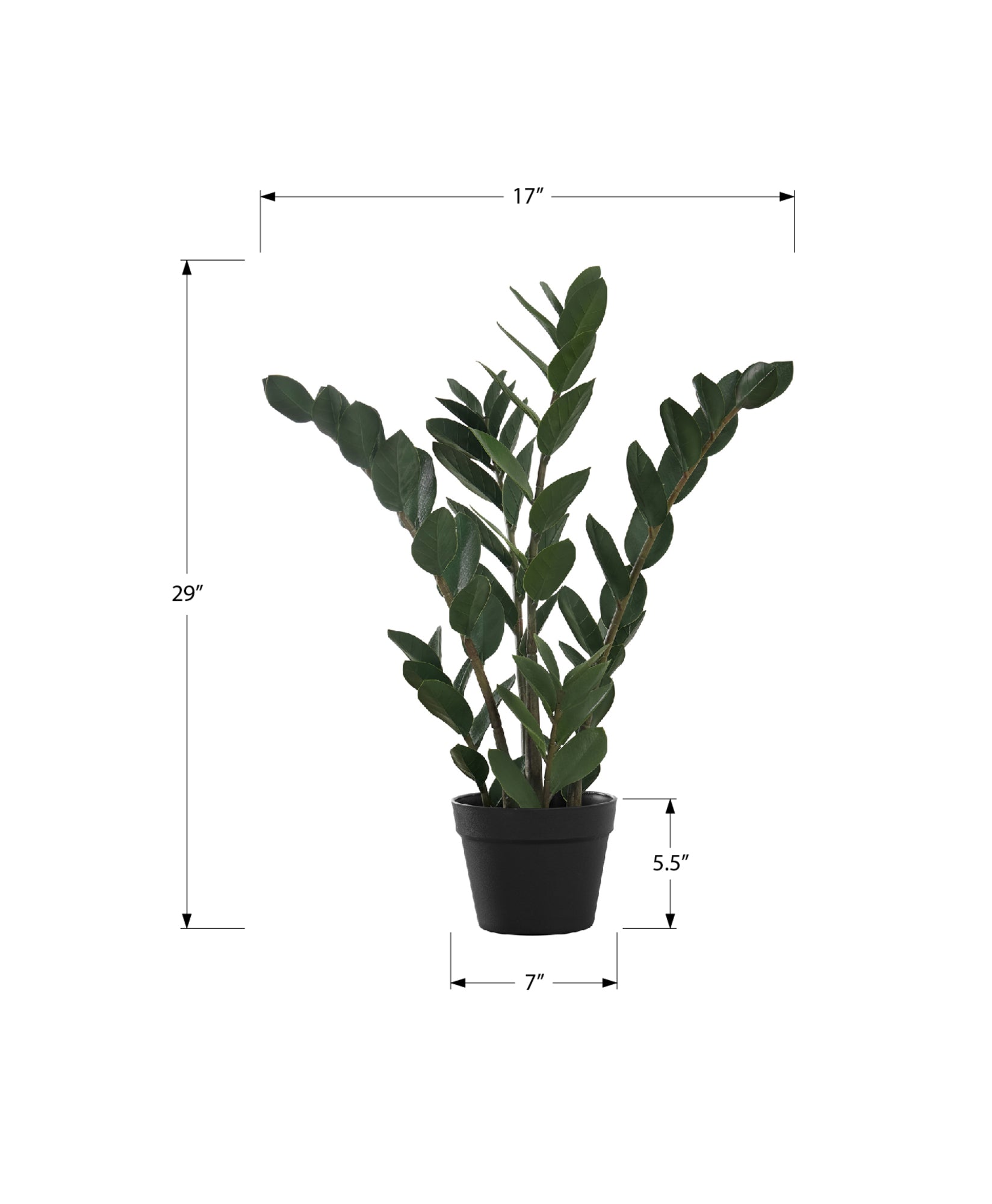 Artificial Zz Tree - 29" Tall Indoor Faux Plant