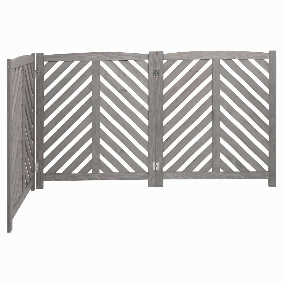 Air Conditioner Fence Screen, 3-Panel Cedar Privacy Screen, 33"W x 38"H, Gray