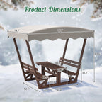Outdoor Waterproof Solid Wood Picnic Table and Bench Set