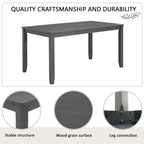 6-Piece Dining Table Set with Bench and Chairs