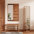 Cherry Color Wall-Mounted Full-Length Mirror