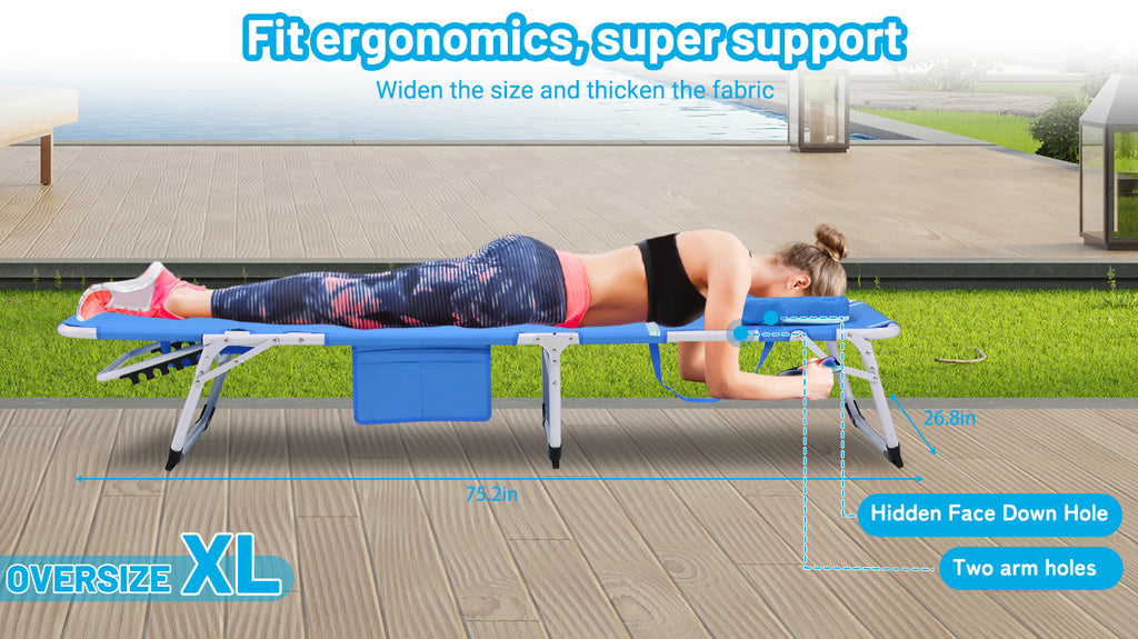 3-in-1 Heavy Duty Tanning Chair with Face Hole
