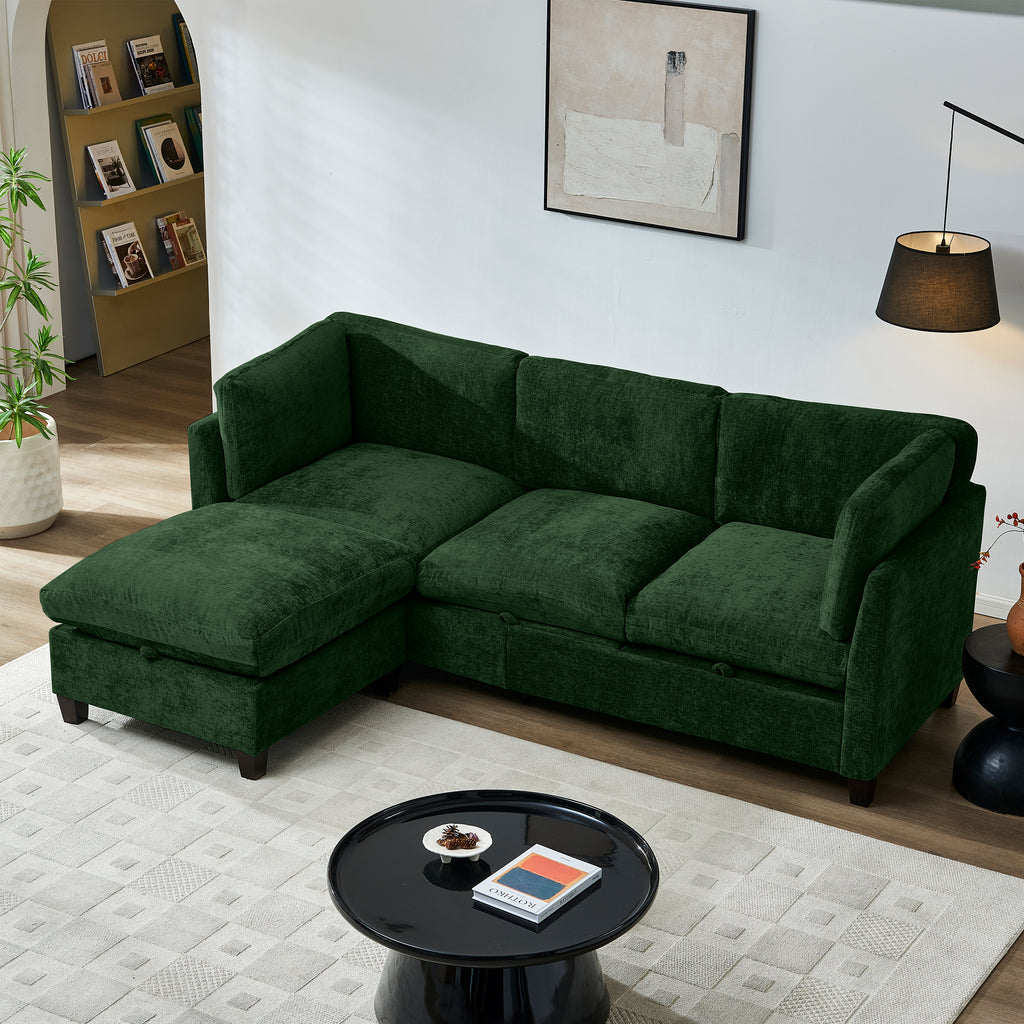 96.5" Sectional Couch for Living Room with Ottoman