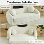 86-Inch Curved Convertible Sofa Recliner