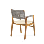 Outdoor 3-Piece Acacia Wood Dining Set with Cushion
