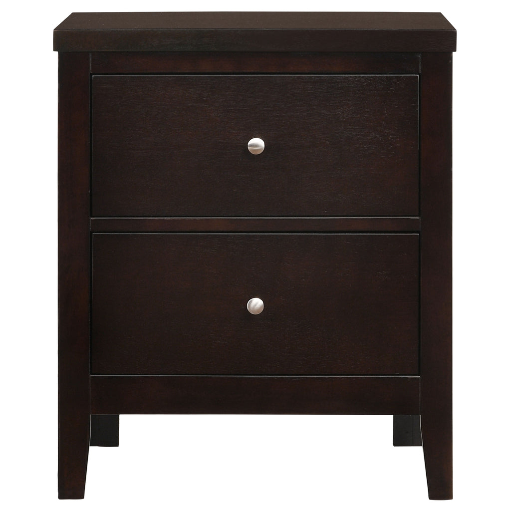 Garrett Cappuccino 2-Drawer Rectangular Nightstand