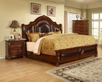 Cherry Three Drawer Nightstand with Faux Marble Top