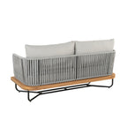 Lucca Outdoor Acacia Wood Rope Woven Sofa Sectional Set