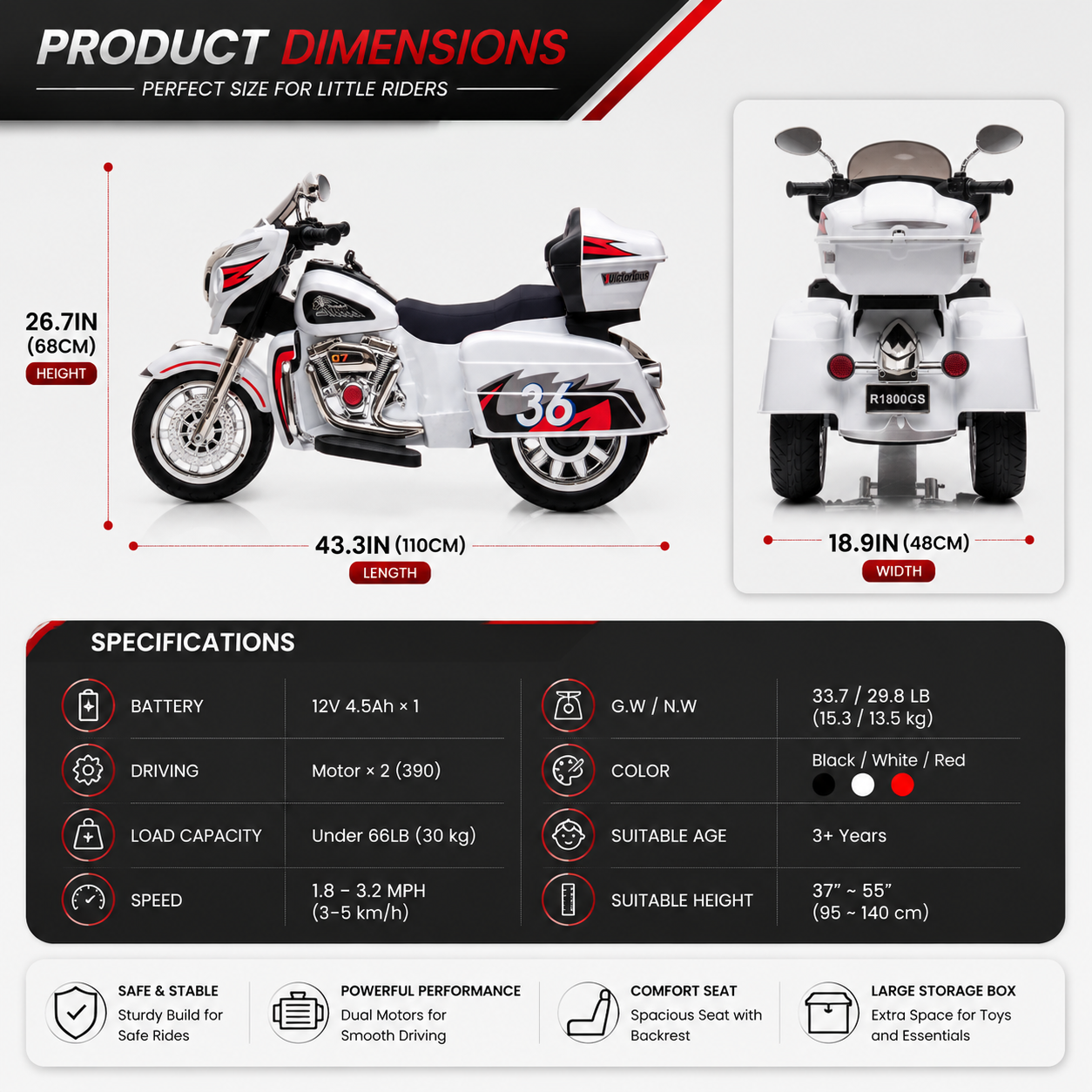 12V Kids Ride On Motorcycle