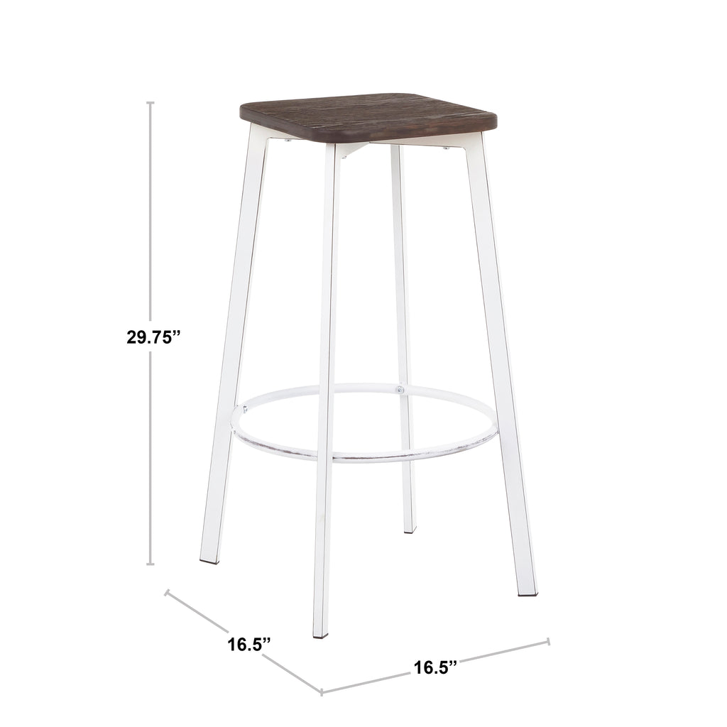Square Barstool in Antique Metal