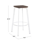 Square Barstool in Antique Metal