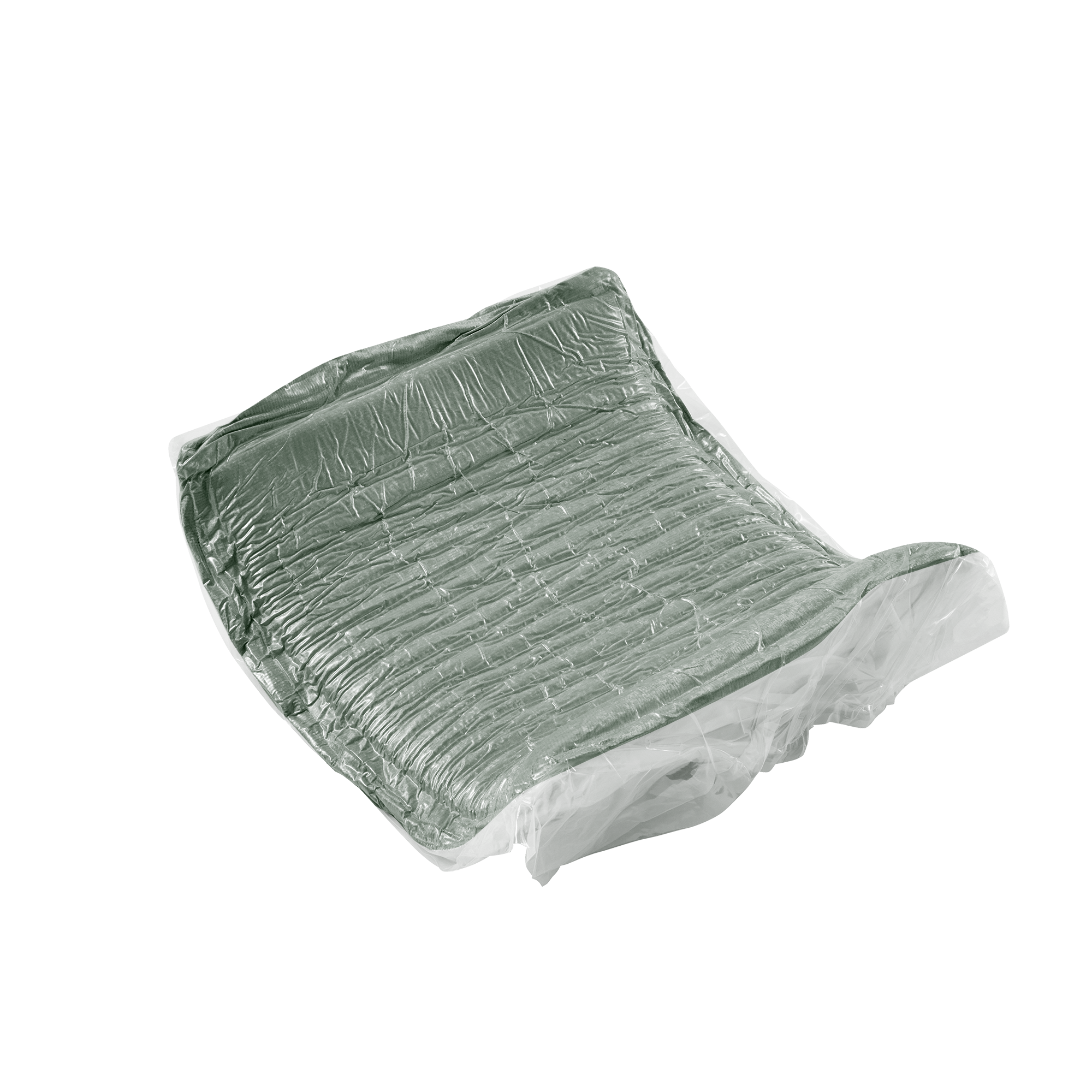 Armless Sofa in Velvet Green