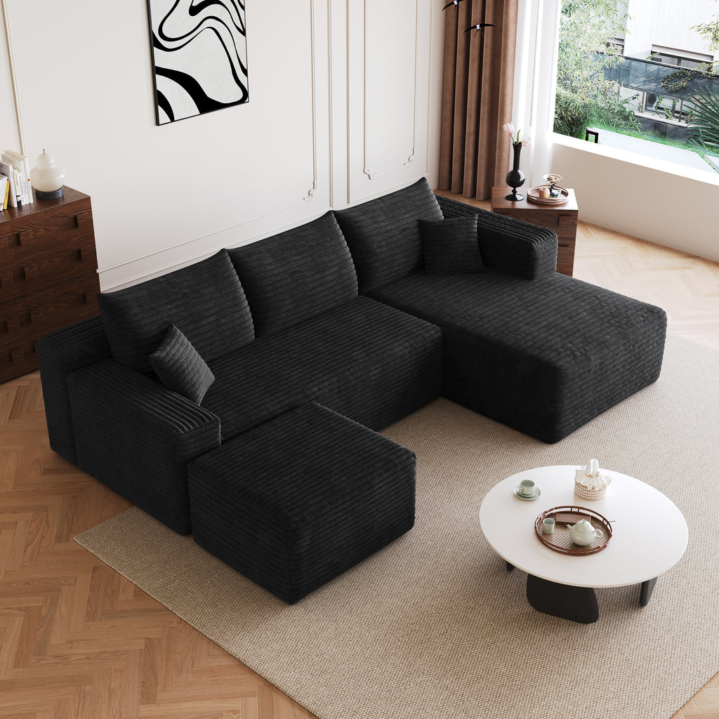 95" Cloud Sectional Sofa with Ottoman