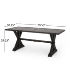 Outdoor Aluminium Dining Table, Antique Matte