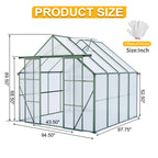 8x8 FT Double Door Polycarbonate Greenhouse