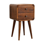 Soli Wood Mini Chestnut Curved Nightstand