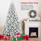 4FT Flocked Christmas Tree - Snowy PVC Artificial Holiday Tree