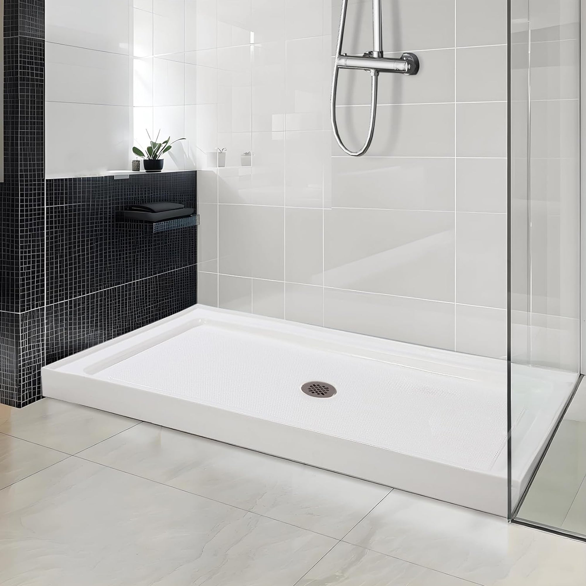 60" x 32" Shower Base with Central Drain