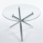 Chrome Dining Table with Metal Legs