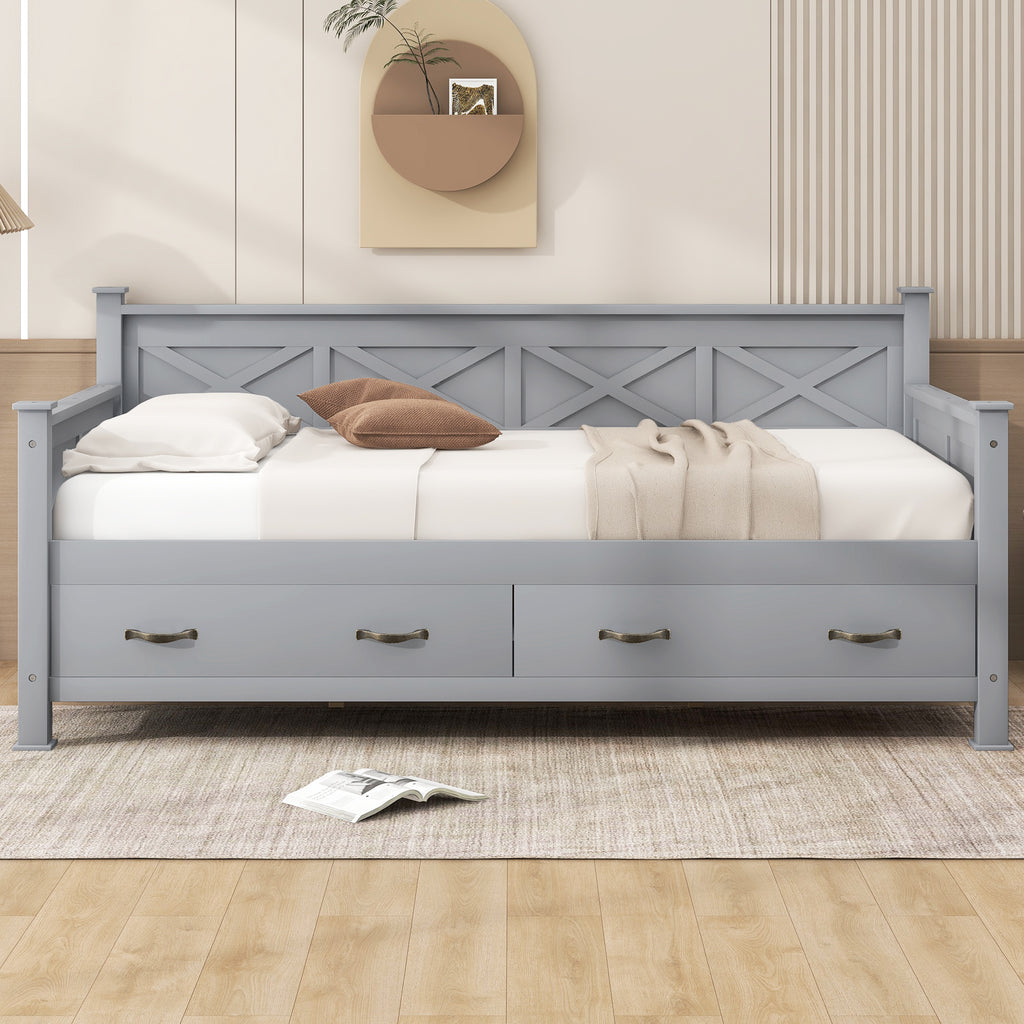 Twin Size Daybed with 2 Large Drawers