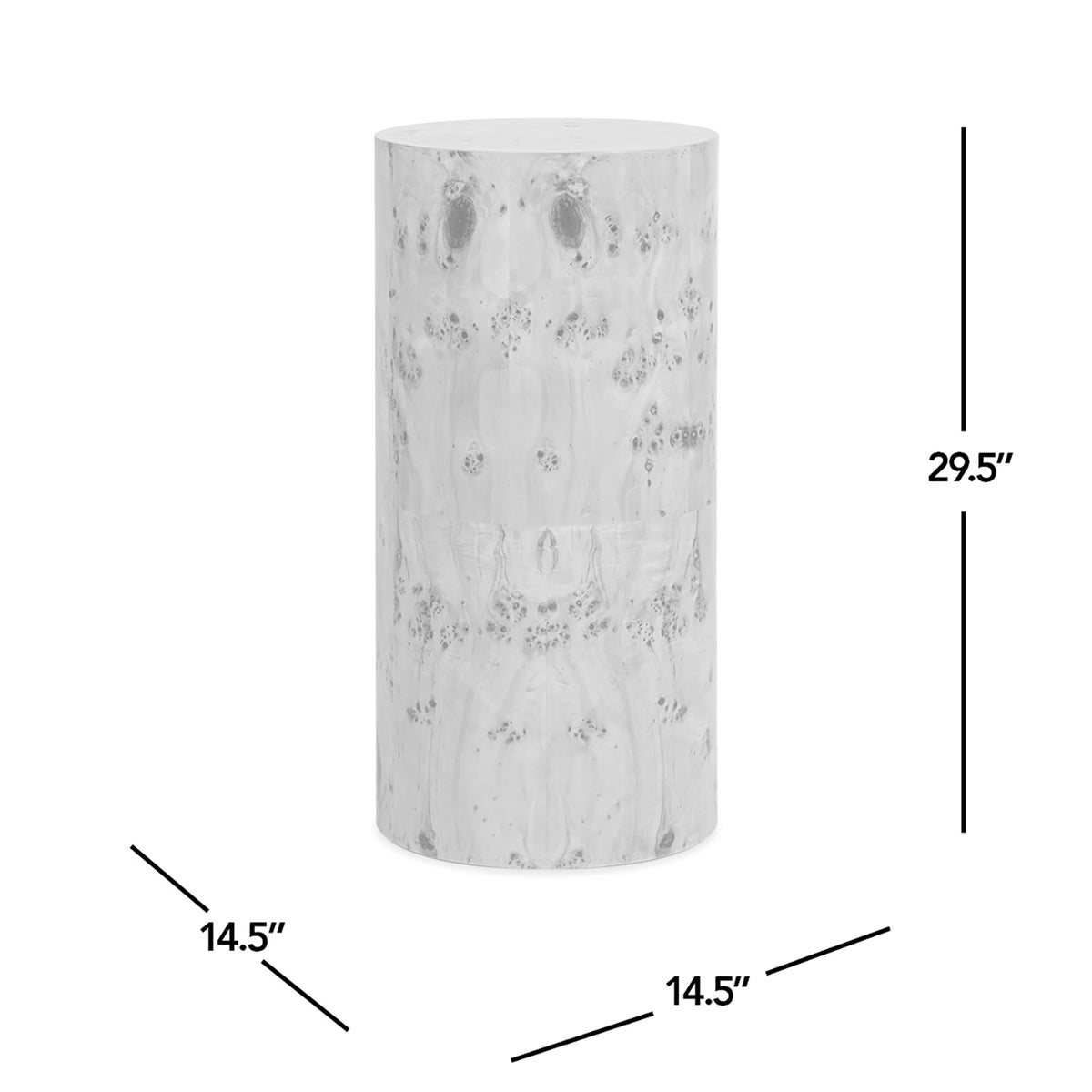 Nebula 29.5-Inch Burl Wood Accent Pillar Side Table, Warm Brown