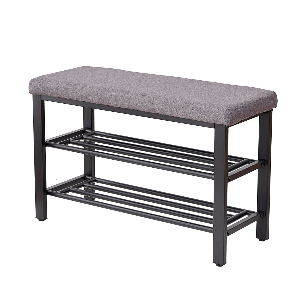 Shoe Bench with Cushion and Storage