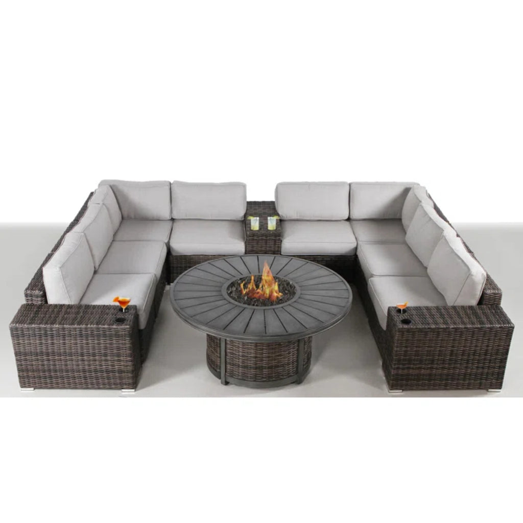 6-Person Wicker Patio Seating Group with Cushions – No Assembly Required