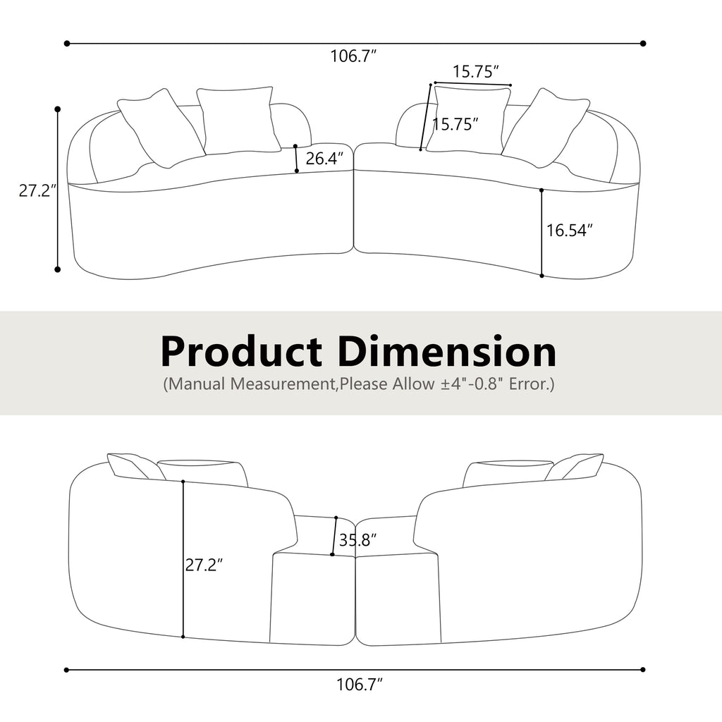 Curved Four Seater Sofa