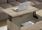Lift-Top Coffee Table, 42" L, Rectangular, Dark Finish