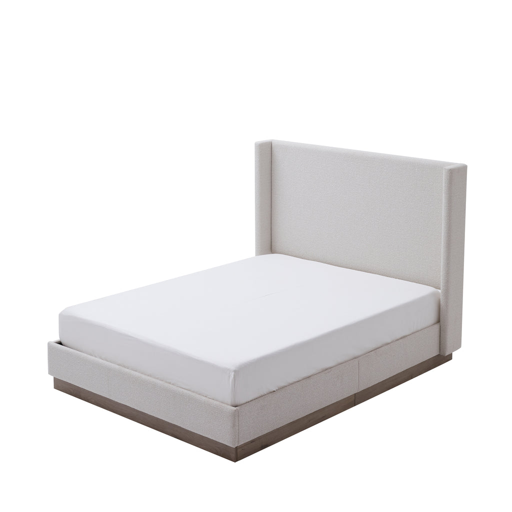 Hale Upholstered Wingback Bed - Queen Size