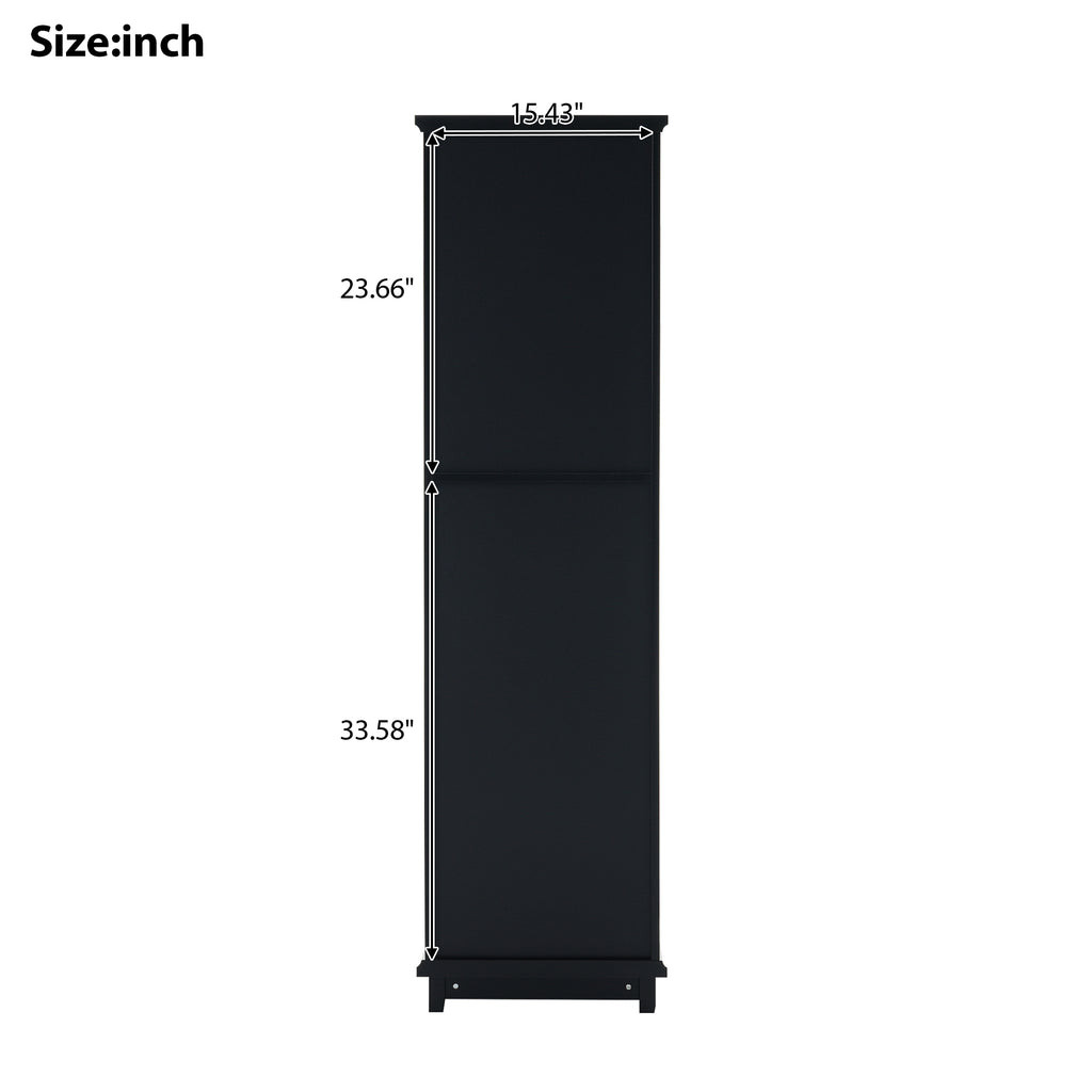 63" Tall Bathroom Storage Cabinet with Glass Doors