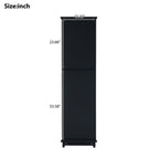 63" Tall Bathroom Storage Cabinet with Glass Doors