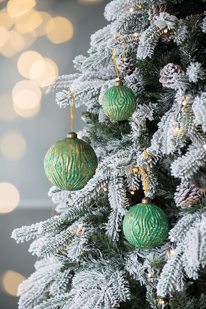 D3.9" Christmas Ball Ornaments - Set of 6