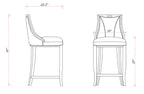 Emperor Wood Upholstered Barstool