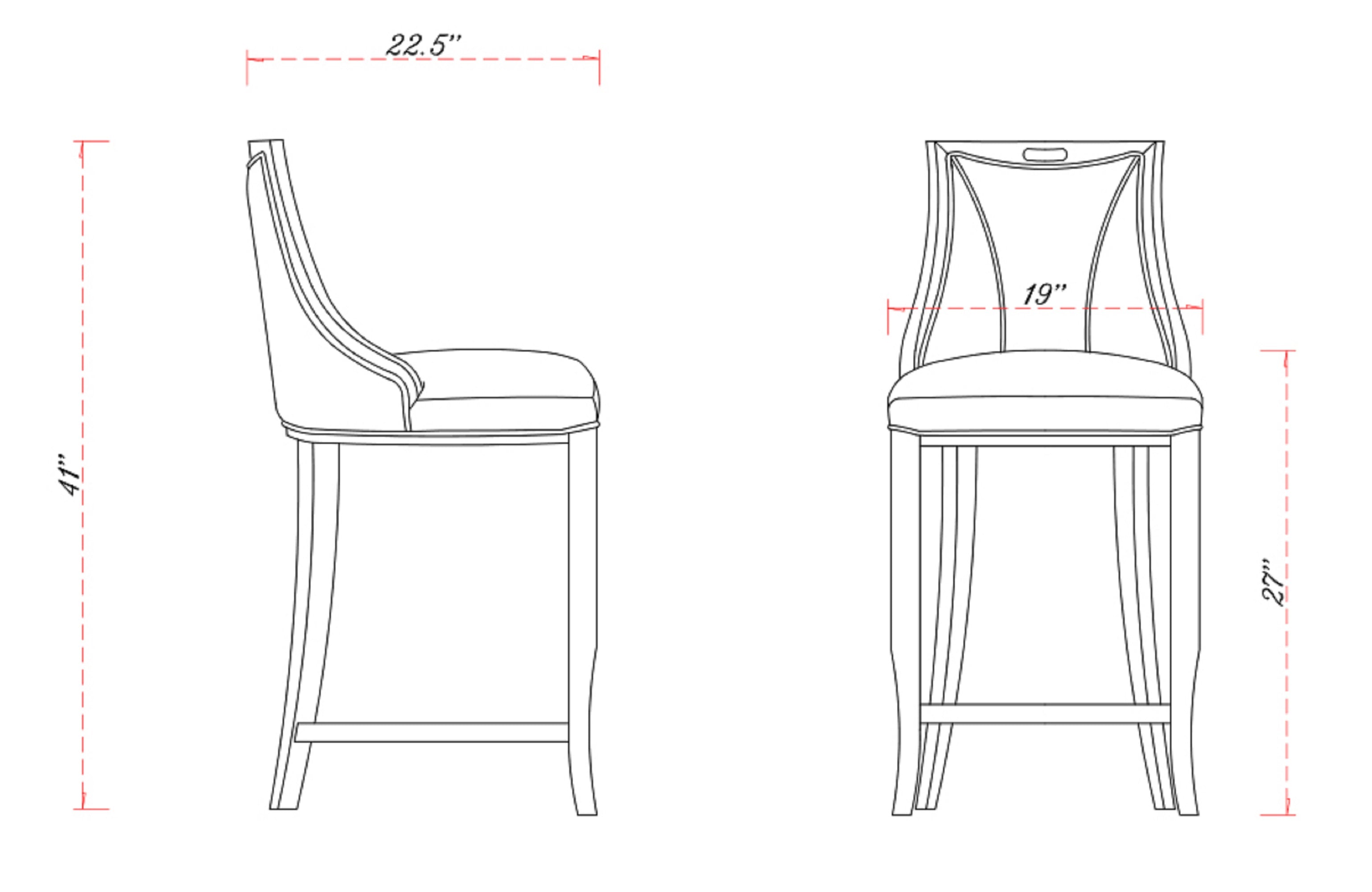 Emperor Wood Upholstered Barstool