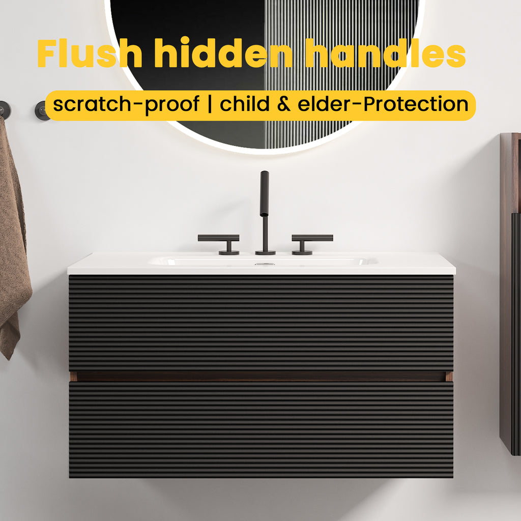 Gloria 36" Wall Mounted Soft Bathroom Vanity