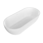 63 Inch Artificial Stone Solid Surface Oval Freestanding Bathtub