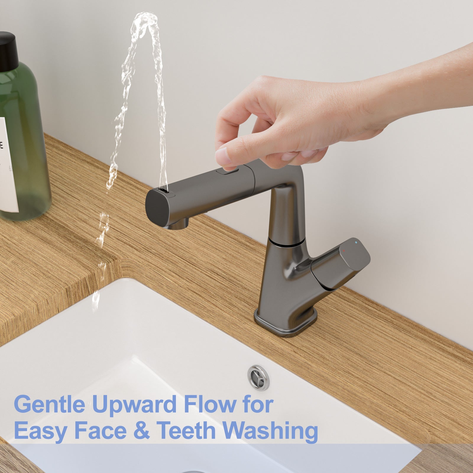 Pull-Down Bathroom Sink Faucet with Three Water Modes